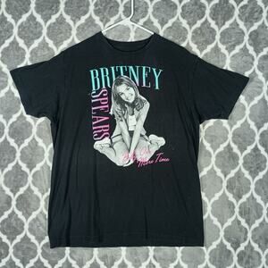 Britney Spears Shirt Large Black Official Graphic Tee Baby One More Time 2018